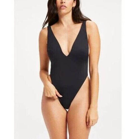 Good American GSW0294 Women's Sz 2/M Black Lounge One-Piece Swimsuit - Picture 9 of 11